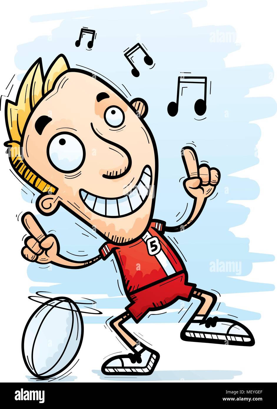 A cartoon illustration of a man rugby player dancing Stock Vector Image & Art Alamy