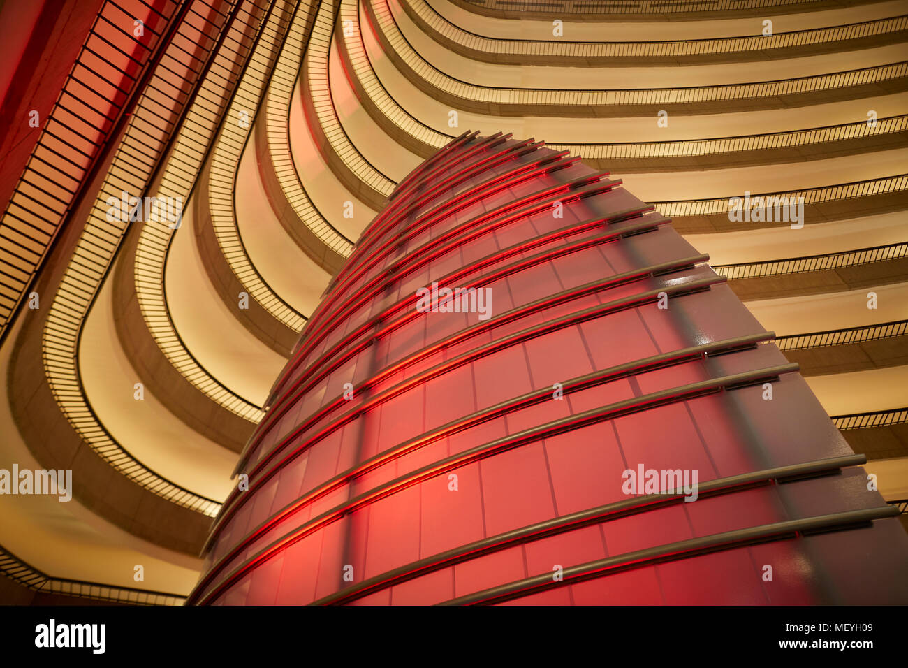 Atlanta capital of the U.S. state of Georgia, iconic interior of the Mariott Marquis, a popular hotel in downtown Atlanta on Peachtree Avenue Stock Photo