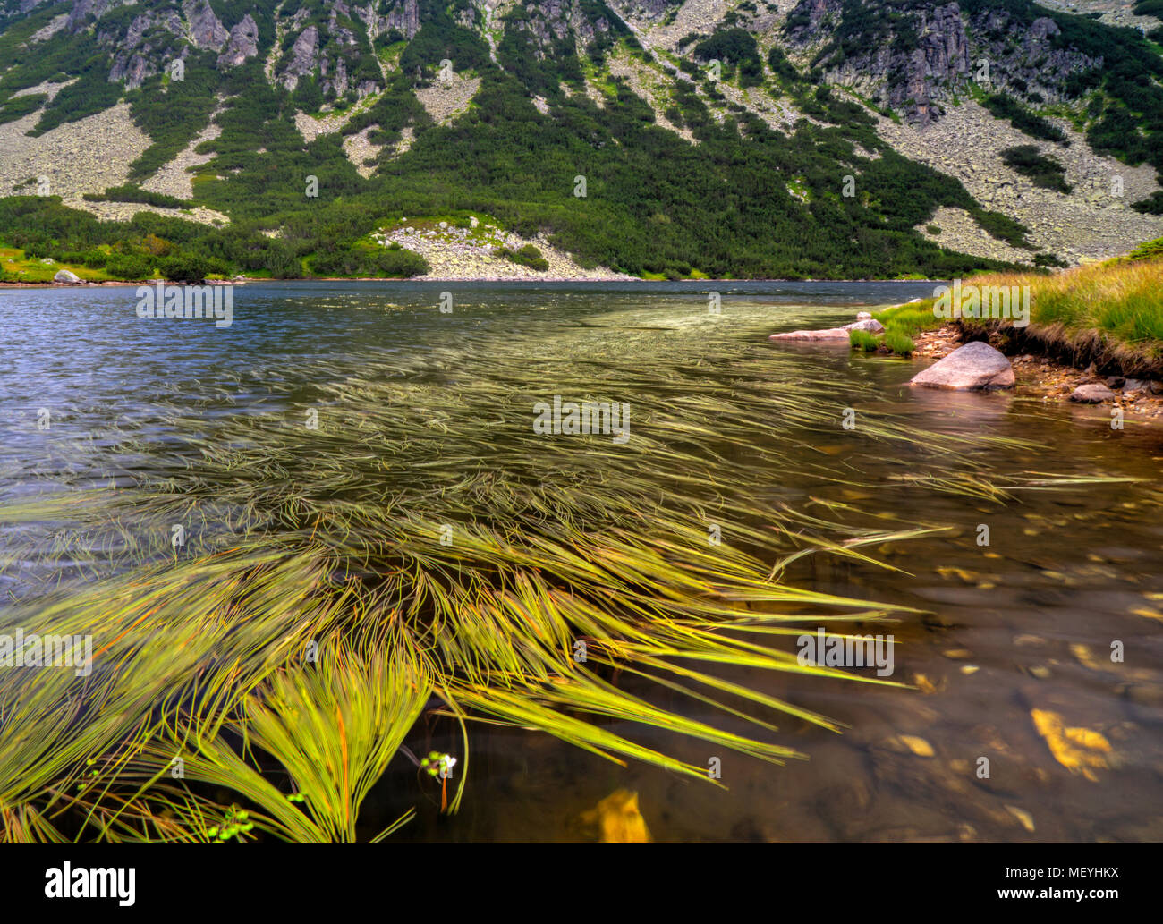 Beautiful landscape with lake in the mountain Stock Photo - Alamy