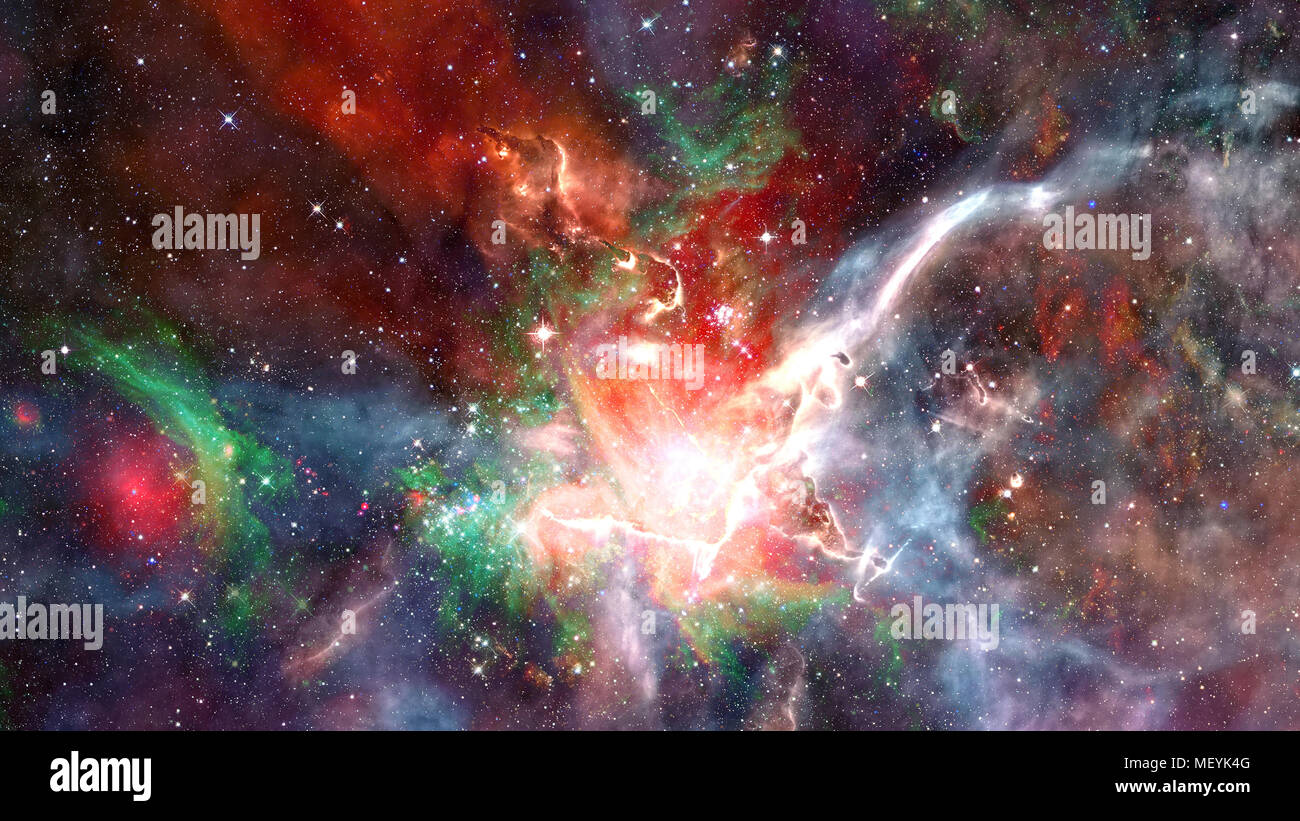 Stars, dust and gas nebula in a far galaxy. Elements of this image ...