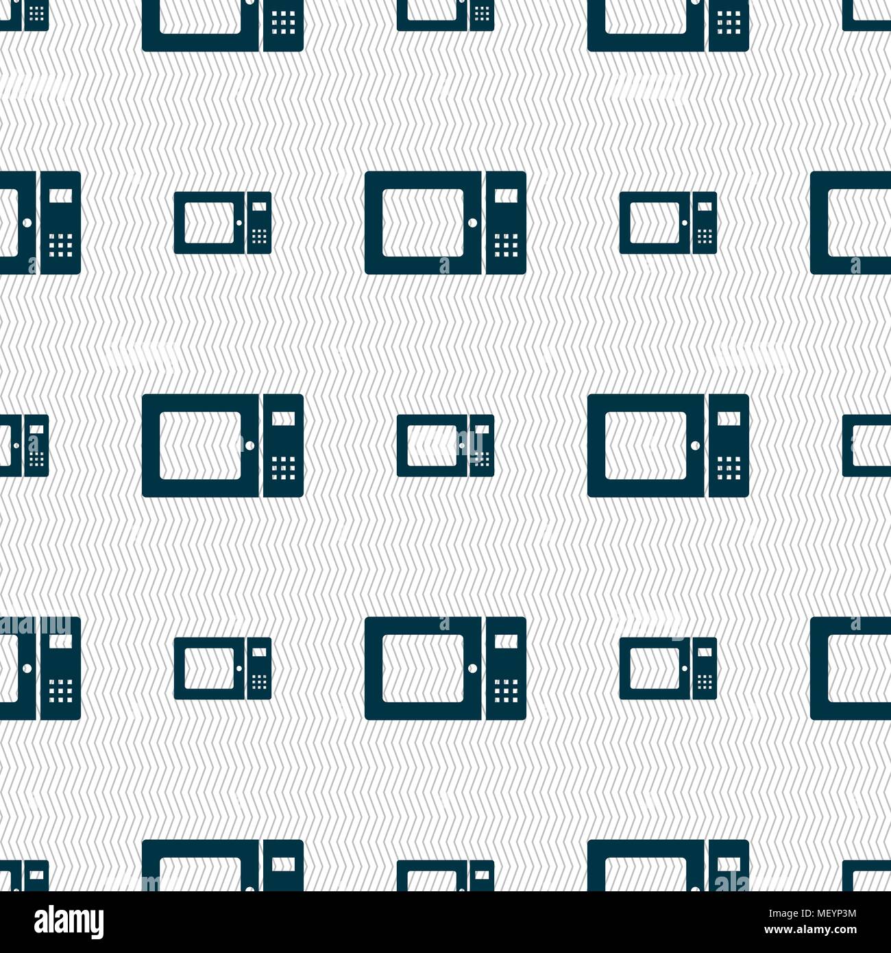 microwave icon sign. Seamless pattern with geometric texture. Vector illustration Stock Vector