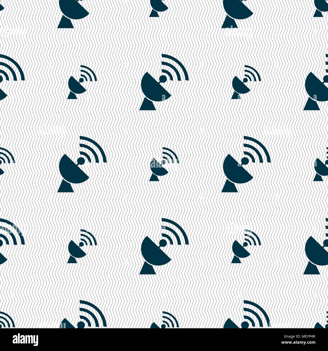 Satellite antenna icon sign. Seamless pattern with geometric texture. Vector illustration Stock Vector