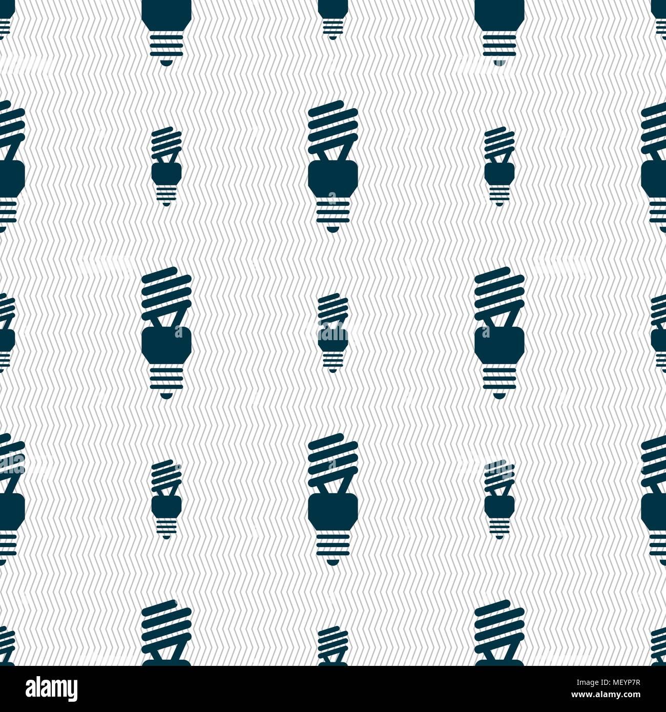 fluorescent lamp icon sign. Seamless pattern with geometric texture. Vector illustration Stock Vector