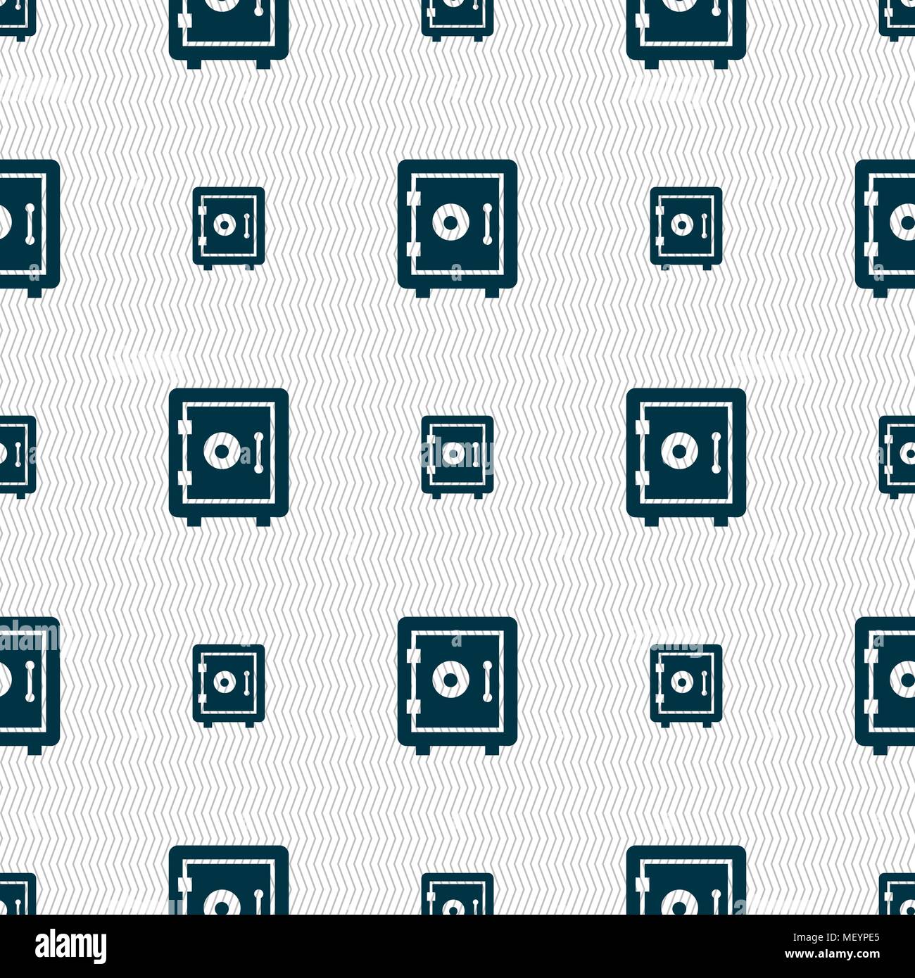 safe icon sign. Seamless pattern with geometric texture. Vector illustration Stock Vector