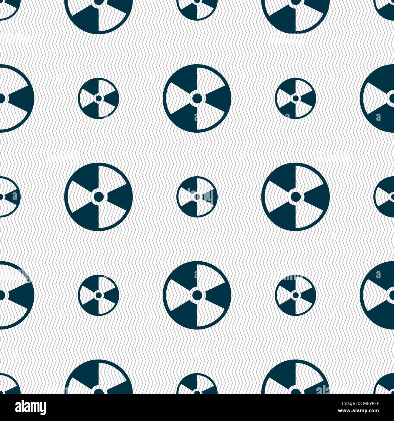 radioactive icon sign. Seamless pattern with geometric texture. Vector illustration Stock Vector