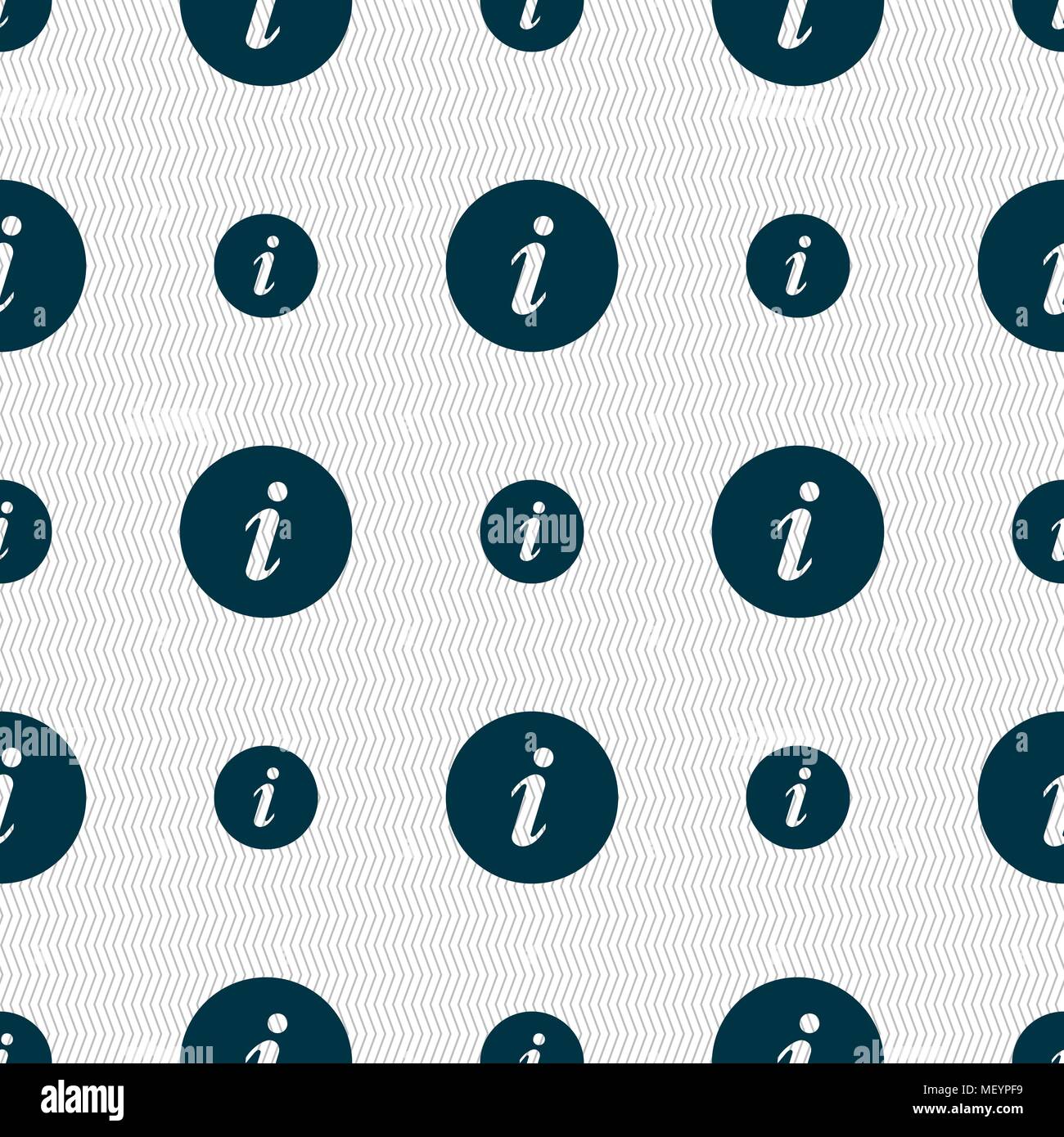 info icon sign. Seamless pattern with geometric texture. Vector illustration Stock Vector
