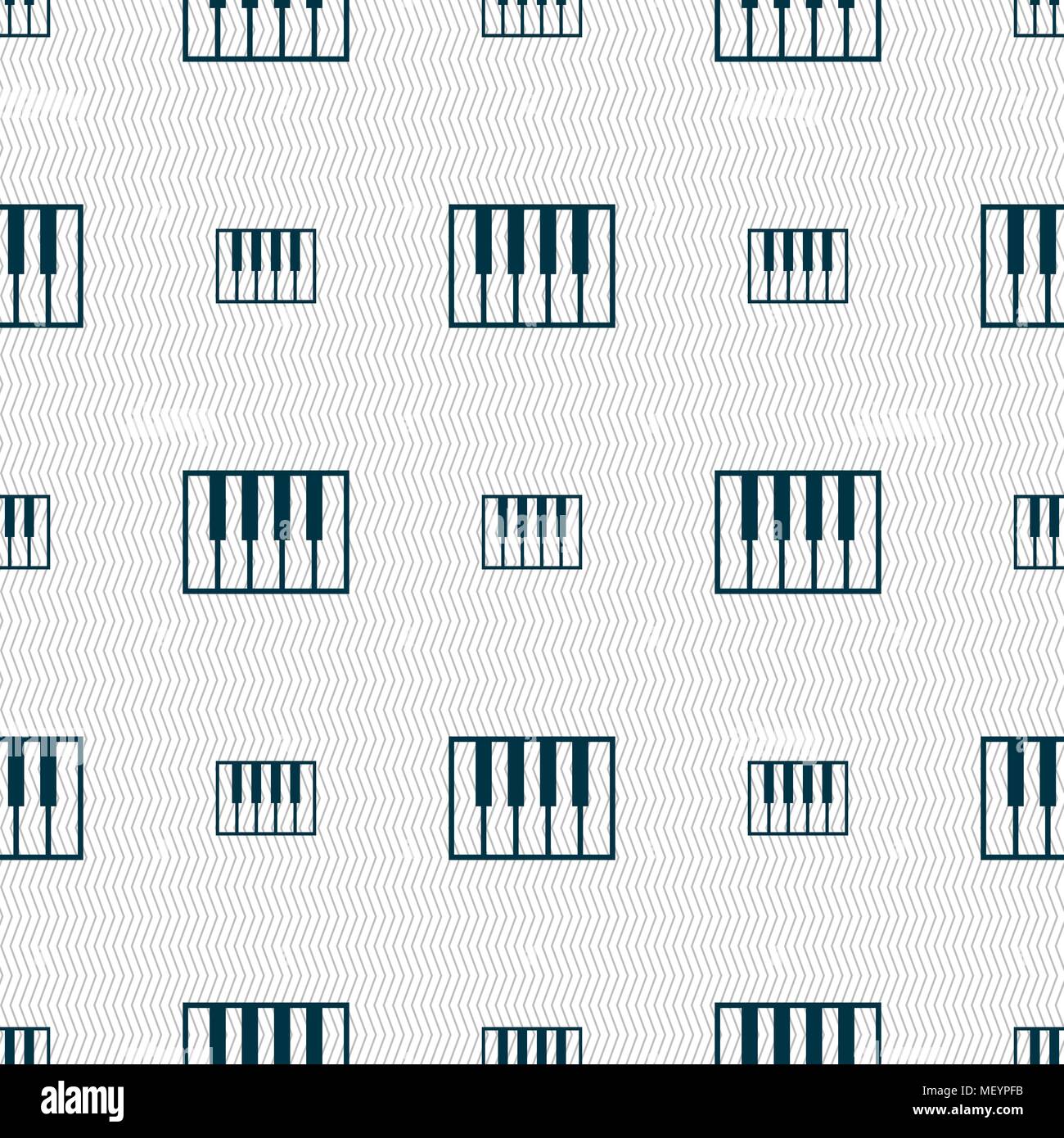piano key icon sign. Seamless pattern with geometric texture. Vector illustration Stock Vector
