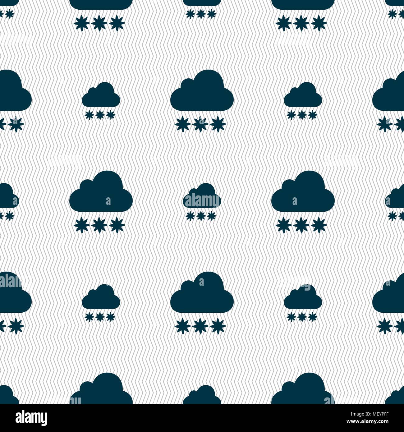 snow cloud icon sign. Seamless pattern with geometric texture. Vector ...