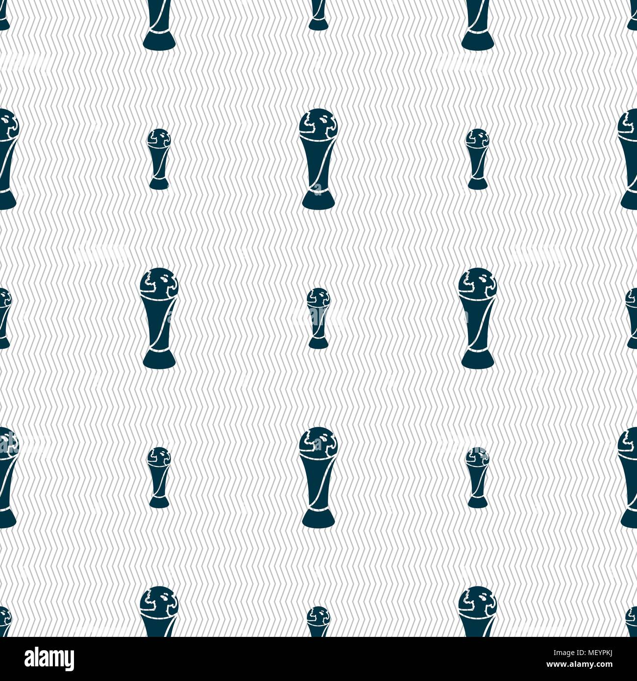 World cup icon sign. Seamless pattern with geometric texture. Vector illustration Stock Vector