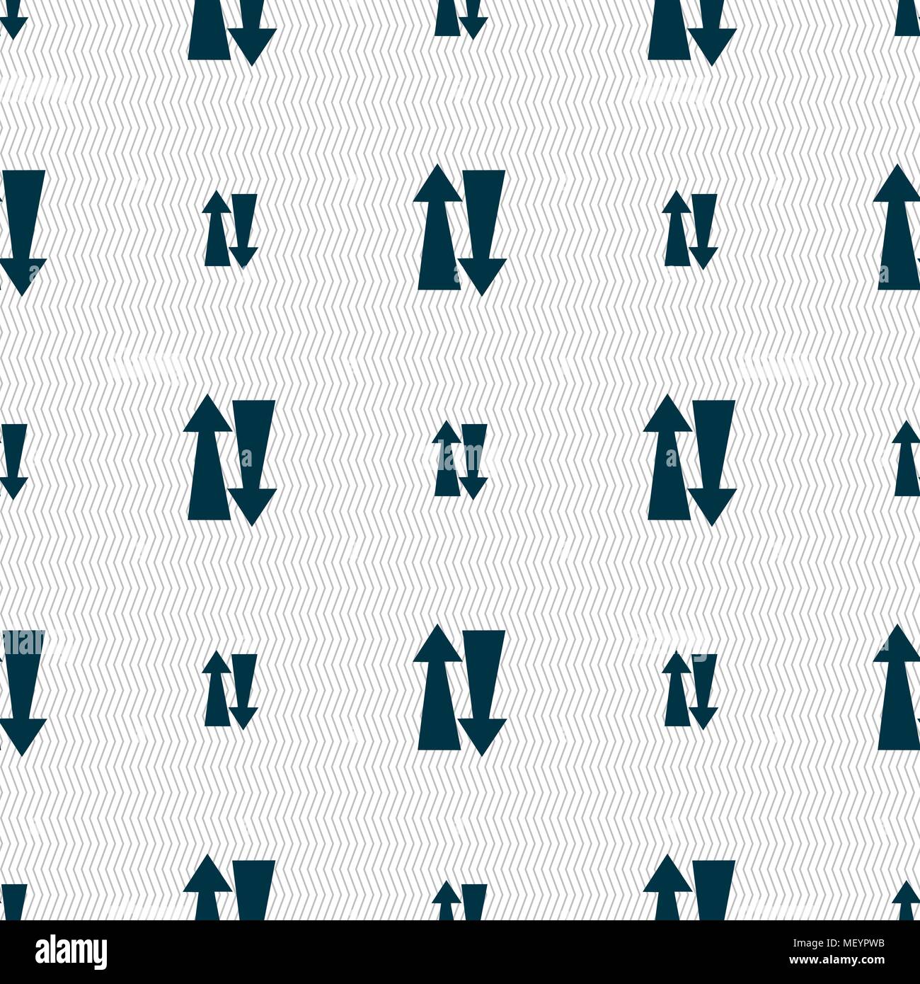 Two way traffic, icon sign. Seamless pattern with geometric texture ...