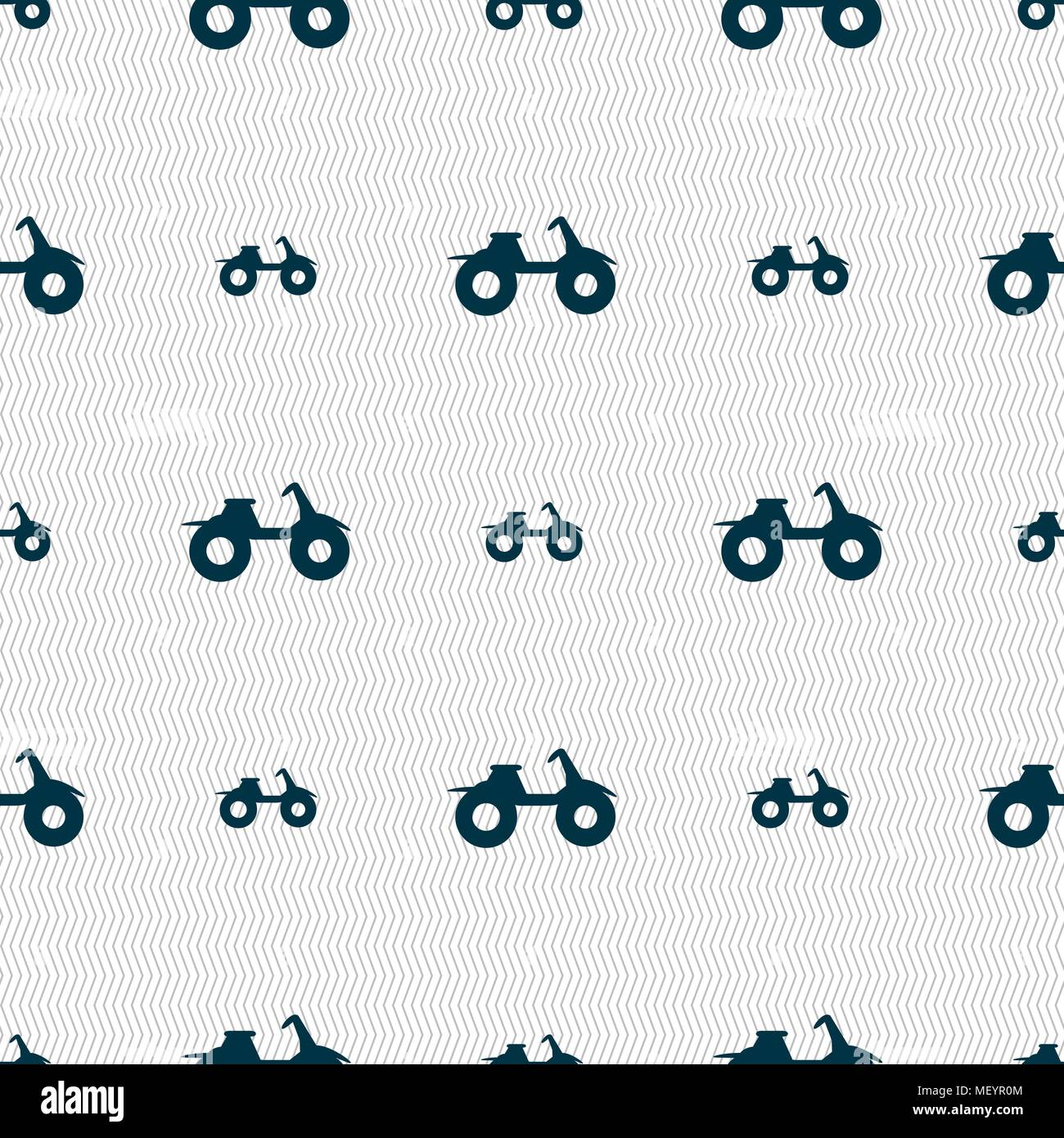 ATV icon sign. Seamless pattern with geometric texture. Vector illustration Stock Vector