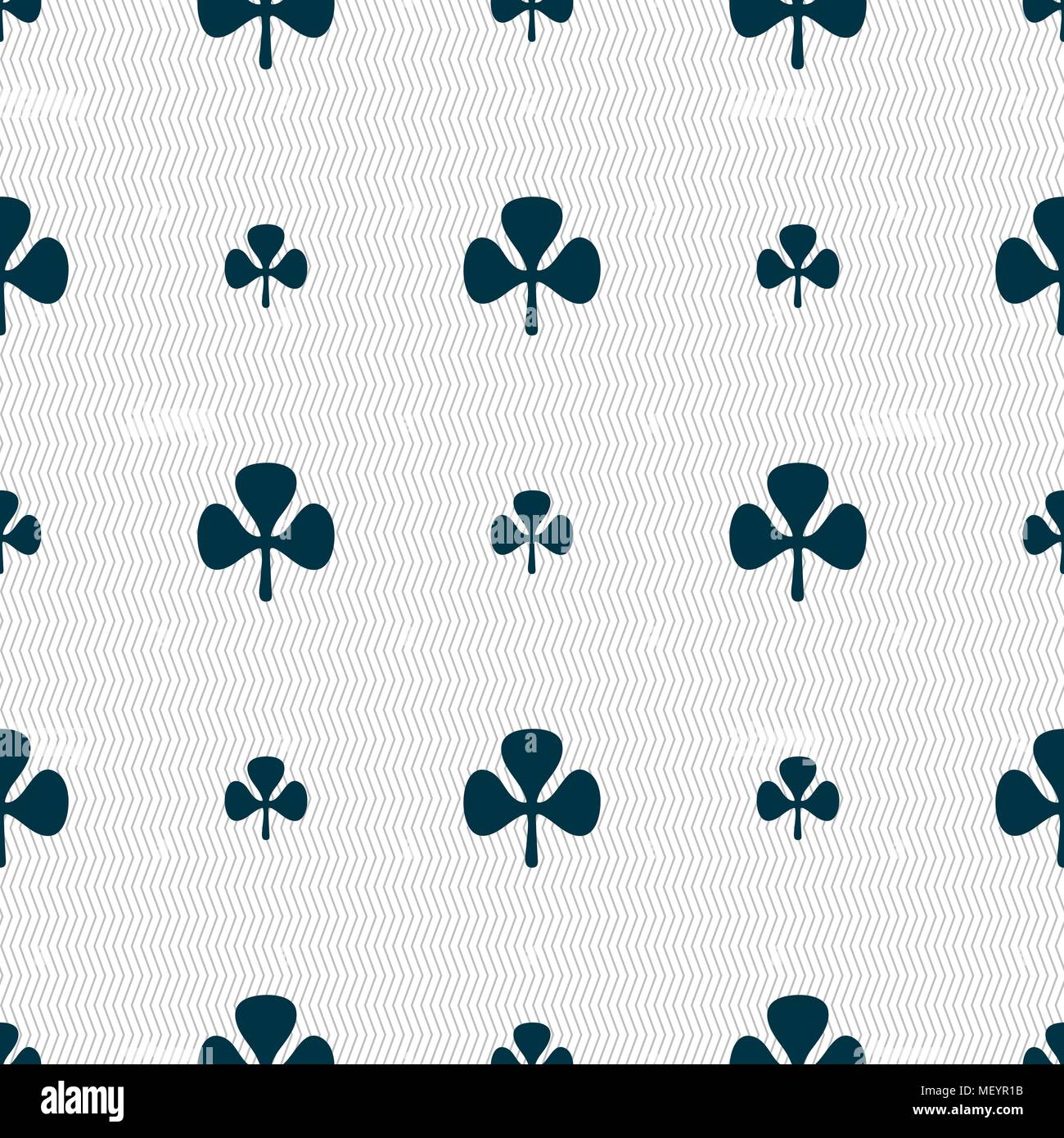 Clover sign. Seamless pattern with geometric texture. Vector illustration Stock Vector