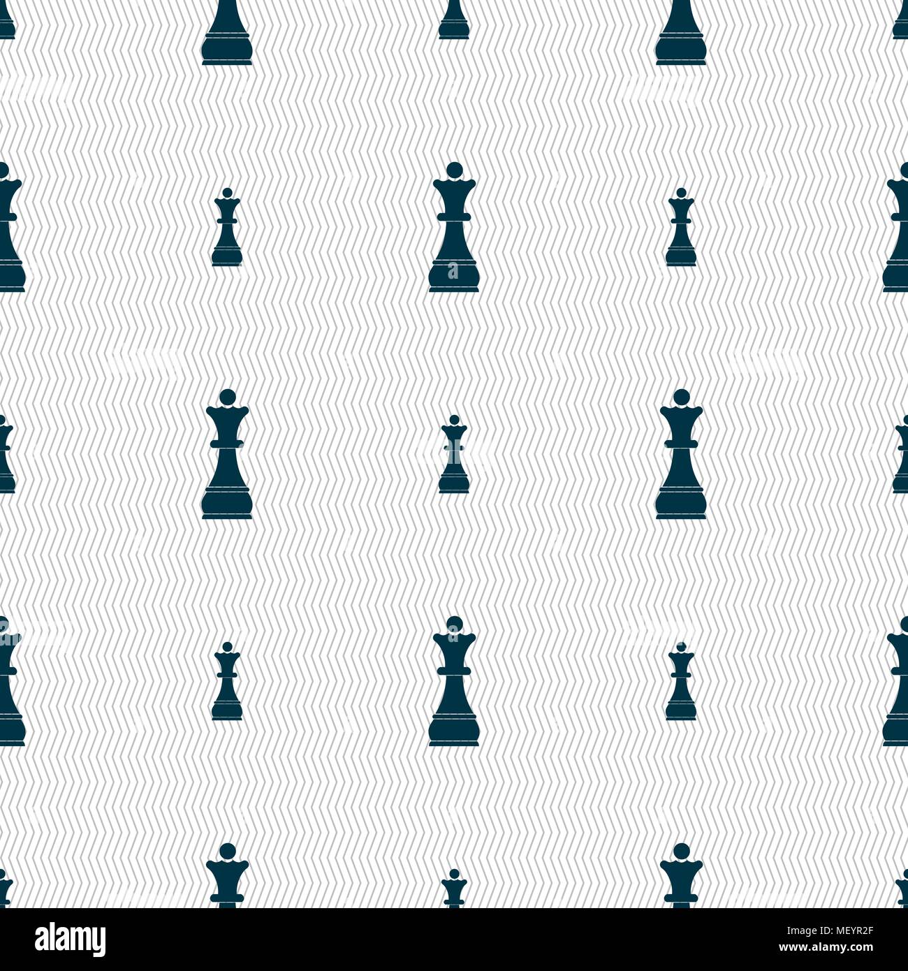 Chess Queen sign. Seamless pattern with geometric texture. Vector illustration Stock Vector