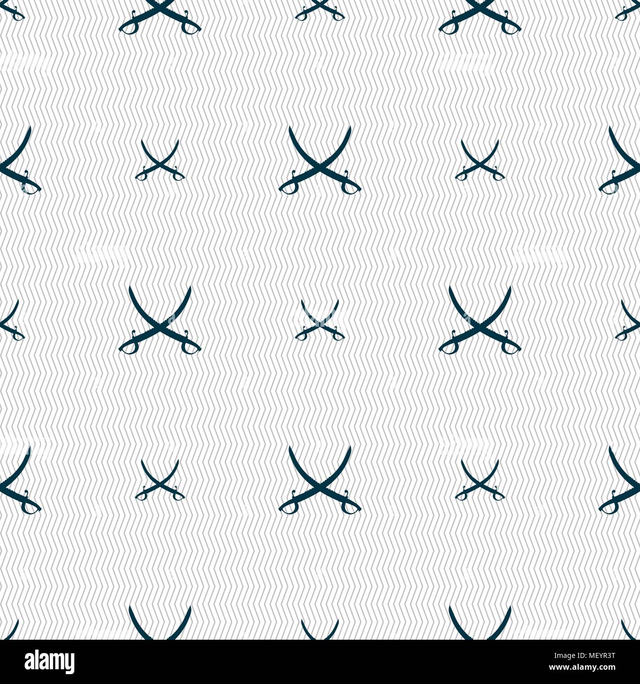 Crossed saber sign. Seamless pattern with geometric texture. Vector illustration Stock Vector