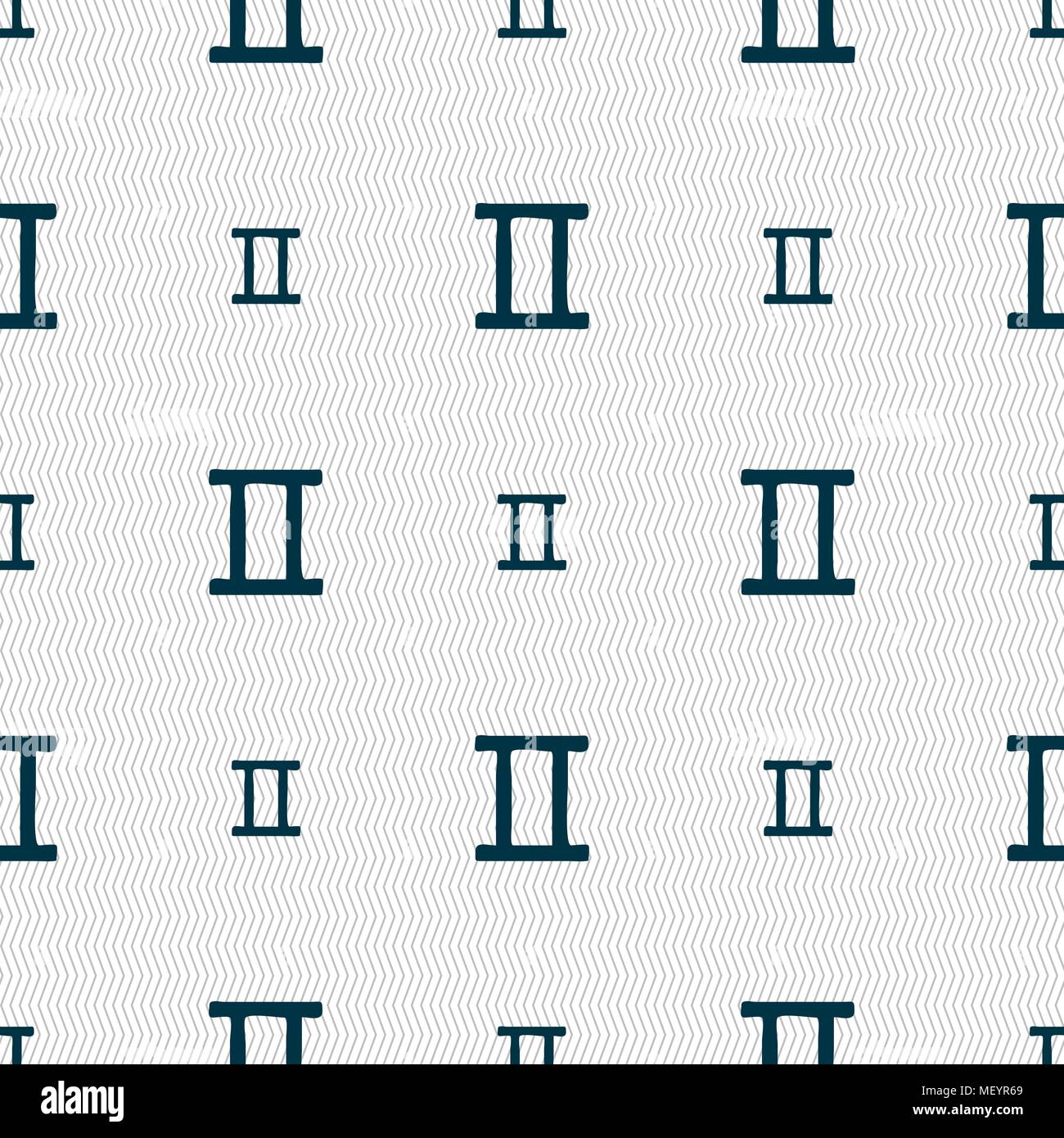 Gemini sign. Seamless pattern with geometric texture. Vector illustration Stock Vector