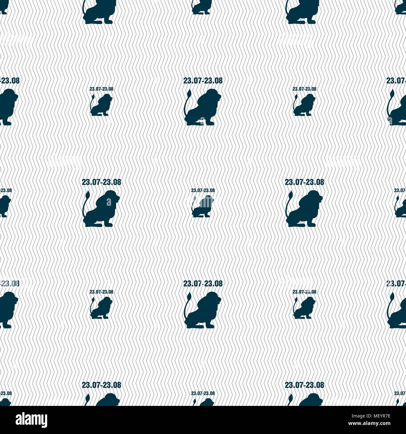 Leo zodiac sign. Seamless pattern with geometric texture. Vector ...