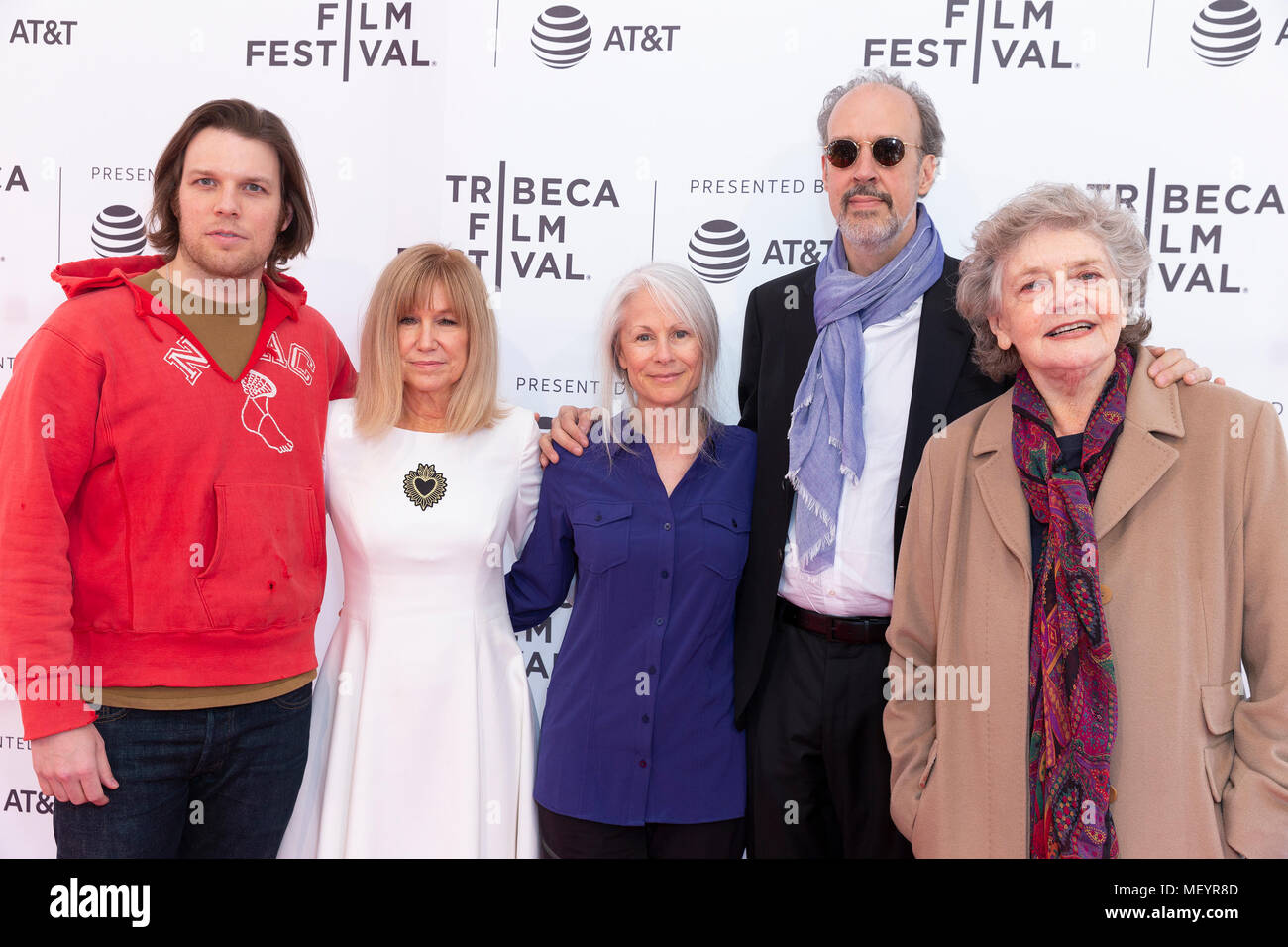 Jake Lacy, Mary Kay Place, Glynnis Oâ€™Connor, Kent Jones, Joyce van Patten attend premiere of Diane during Tribeca Film Festival at SVA Theater (Photo by Lev Radin/Pacific Press) Stock Photo
