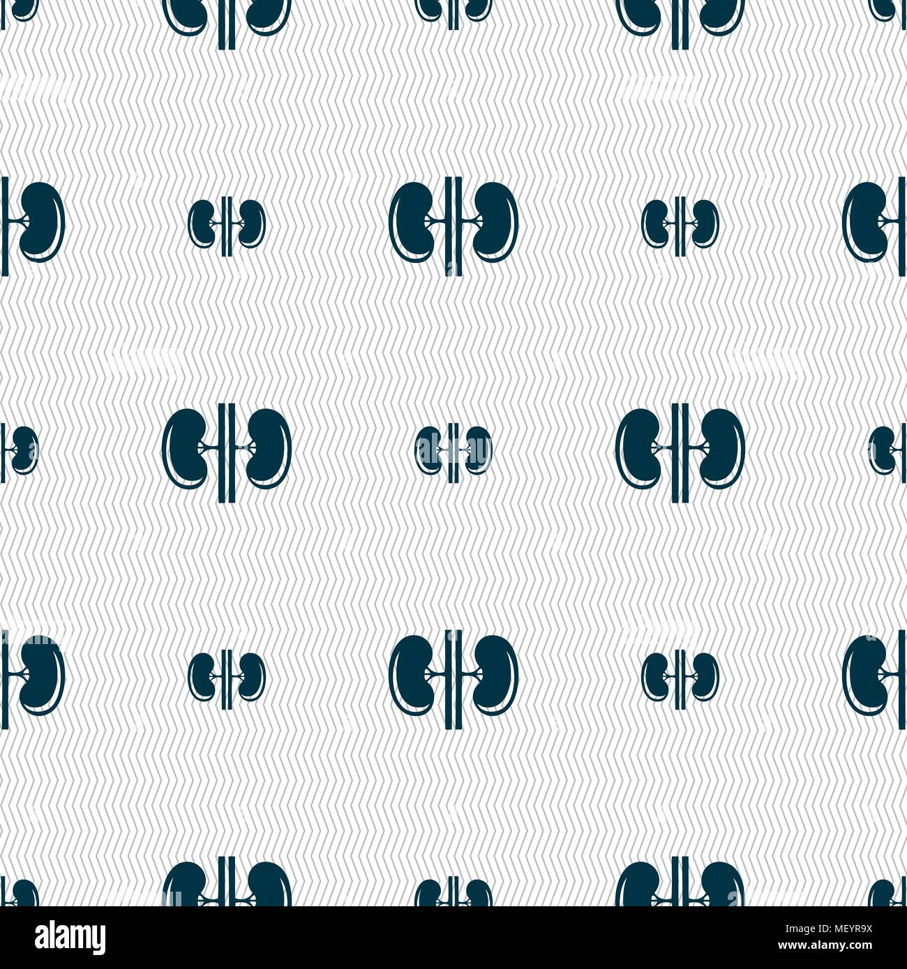 Kidneys sign. Seamless pattern with geometric texture. Vector illustration Stock Vector