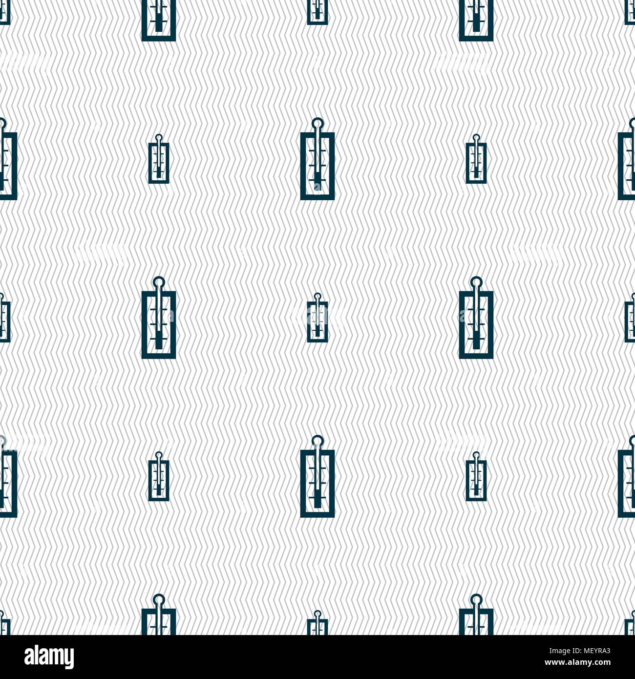 Thermometer sign. Seamless pattern with geometric texture. Vector illustration Stock Vector