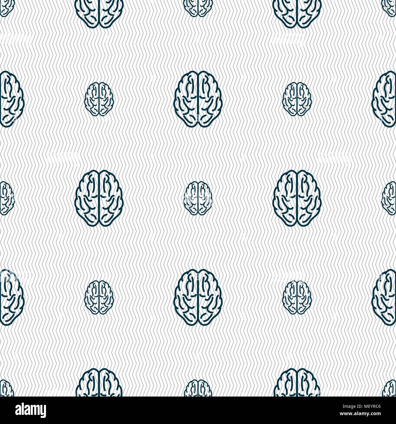 Brain sign. Seamless pattern with geometric texture. Vector illustration Stock Vector