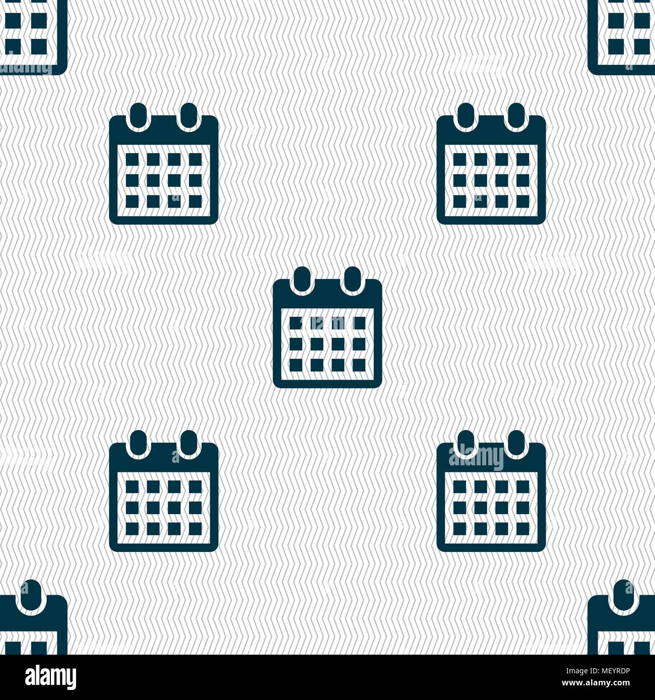 calendar page icon sign. Seamless pattern with geometric texture ...