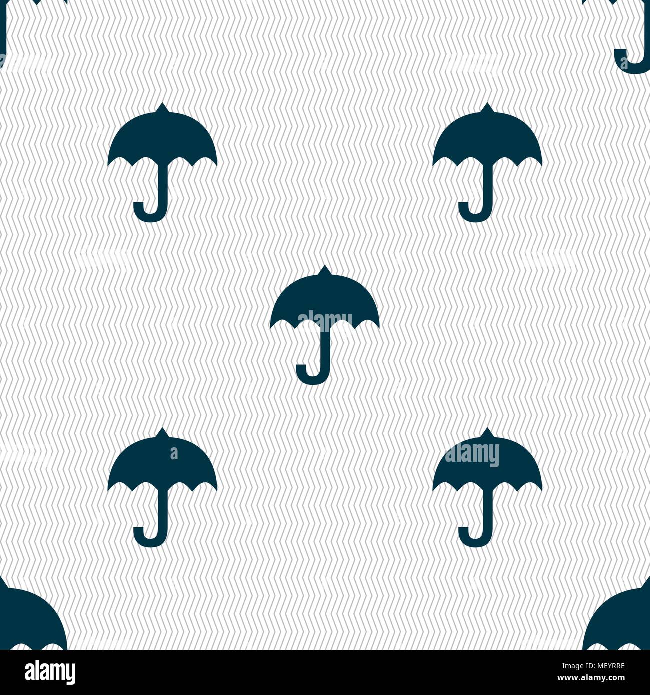 umbrella icon sign. Seamless pattern with geometric texture. Vector ...