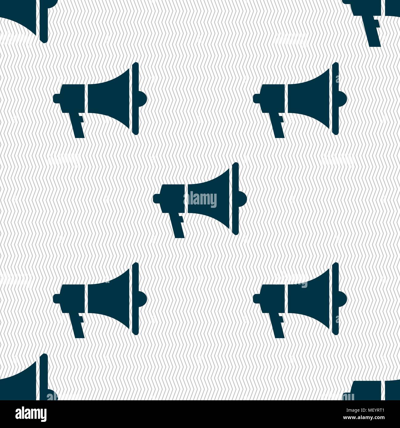 Gramophone web icon sign. Seamless pattern with geometric texture. Vector illustration Stock Vector