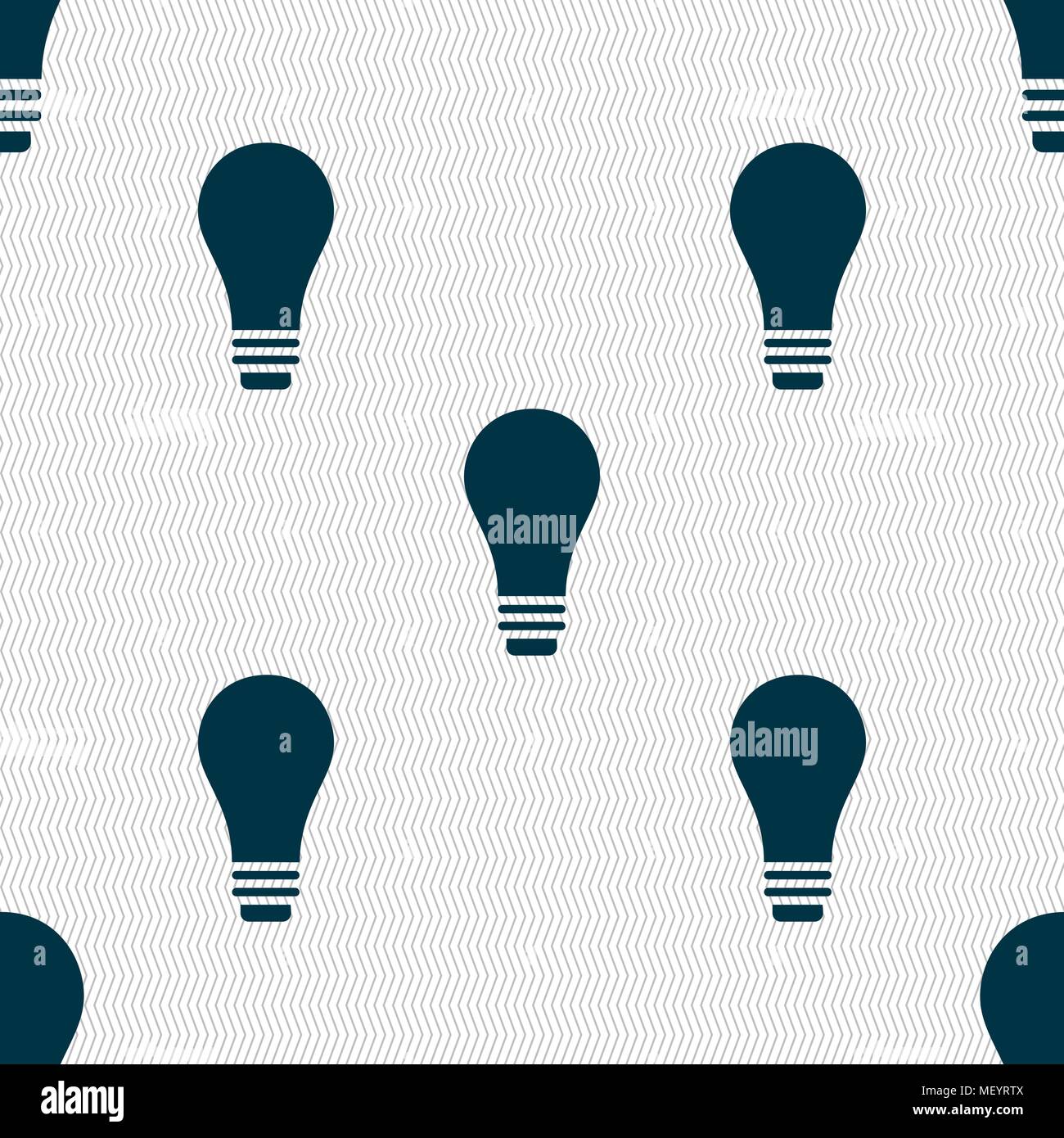 Light bulb icon sign. Seamless pattern with geometric texture. Vector illustration Stock Vector