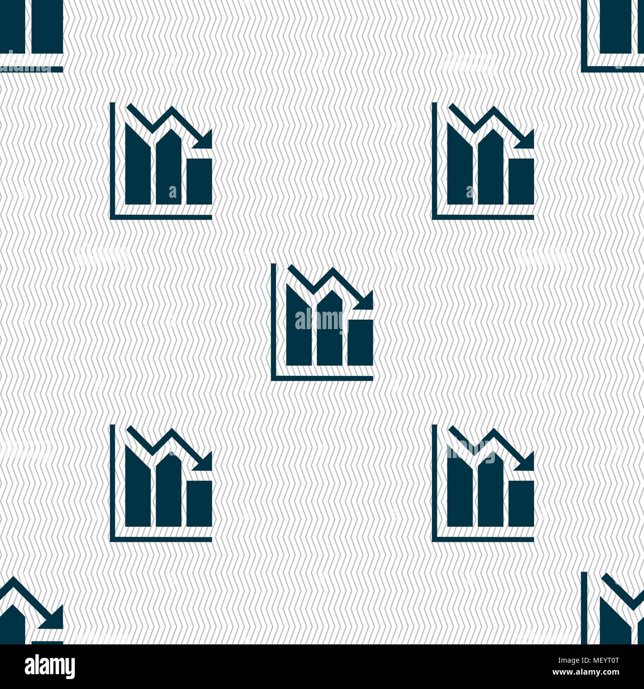 histogram icon sign. Seamless pattern with geometric texture. Vector ...
