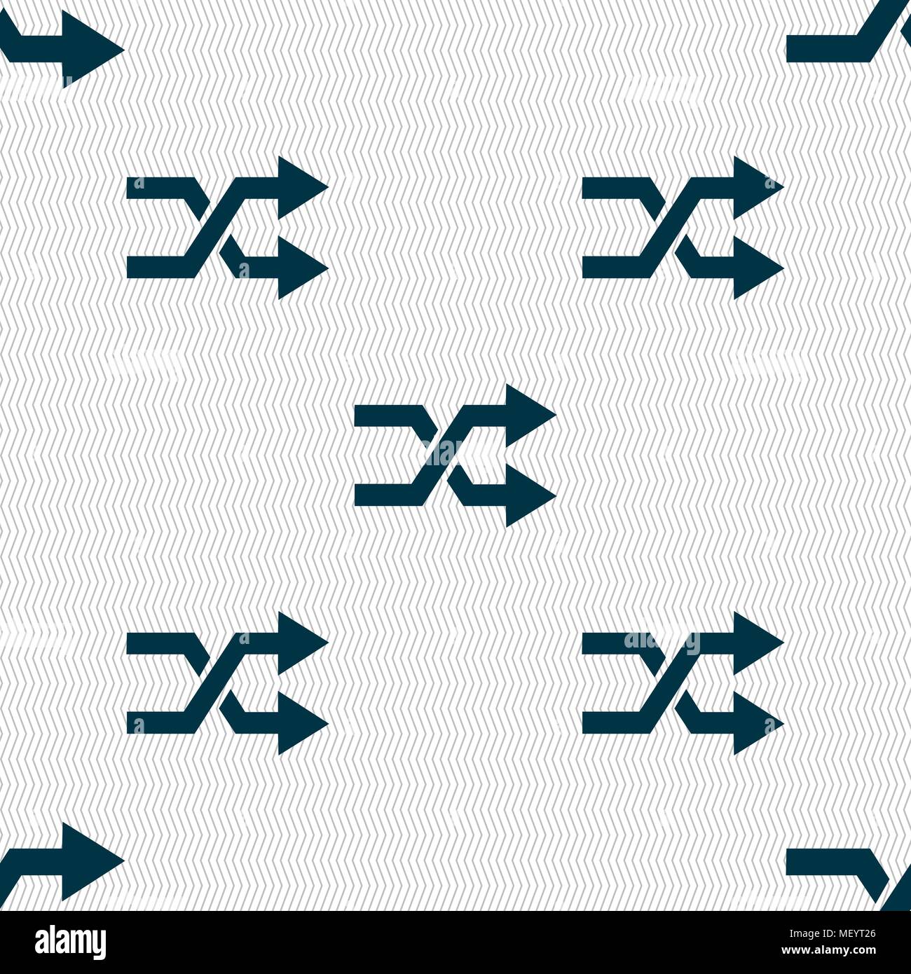 shuffle icon sign. Seamless pattern with geometric texture. Vector illustration Stock Vector