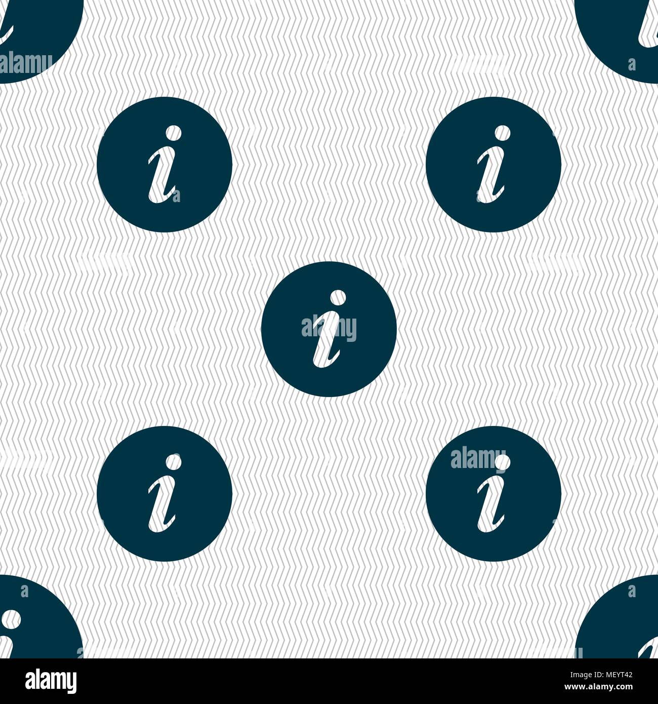info icon sign. Seamless pattern with geometric texture. Vector illustration Stock Vector