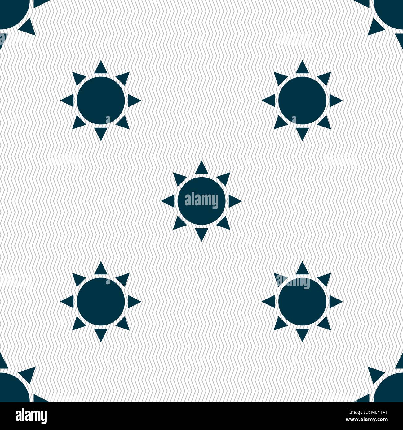 Sun icon sign. Seamless pattern with geometric texture. Vector ...