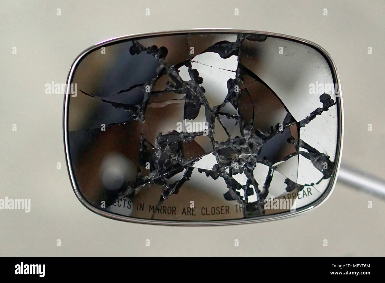 Broken rear view mirror at motorcycle Stock Photo Alamy