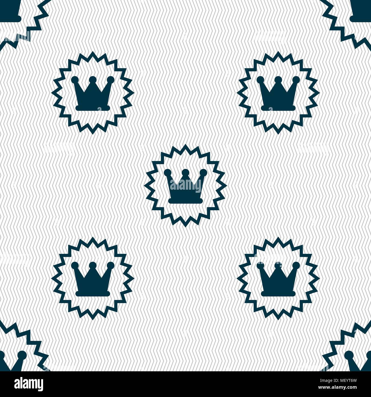 ?rown icon sign. Seamless pattern with geometric texture. Vector ...