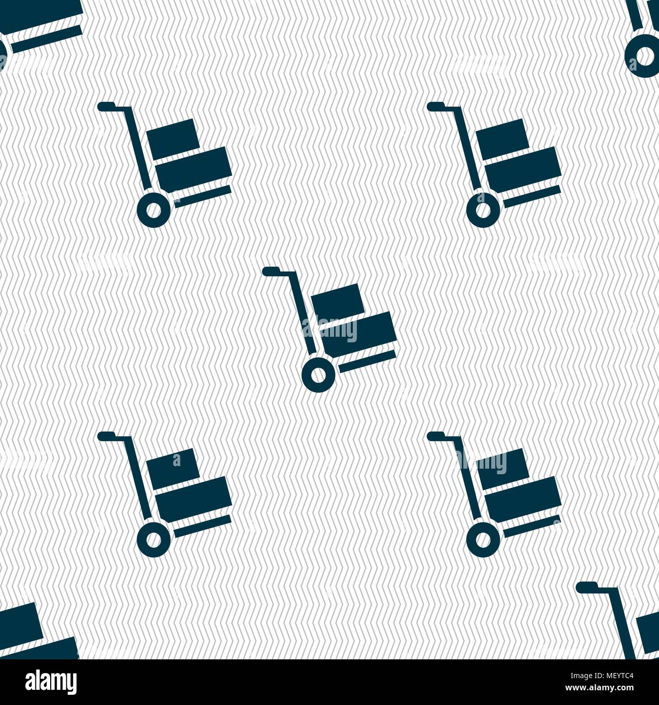 Loader icon sign. Seamless pattern with geometric texture. Vector illustration Stock Vector