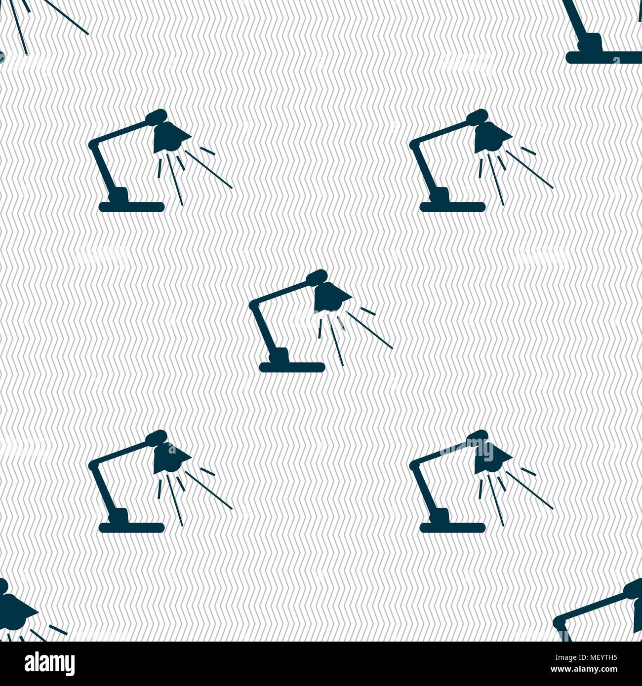 Reading-lamp icon sign. Seamless pattern with geometric texture. Vector illustration Stock Vector
