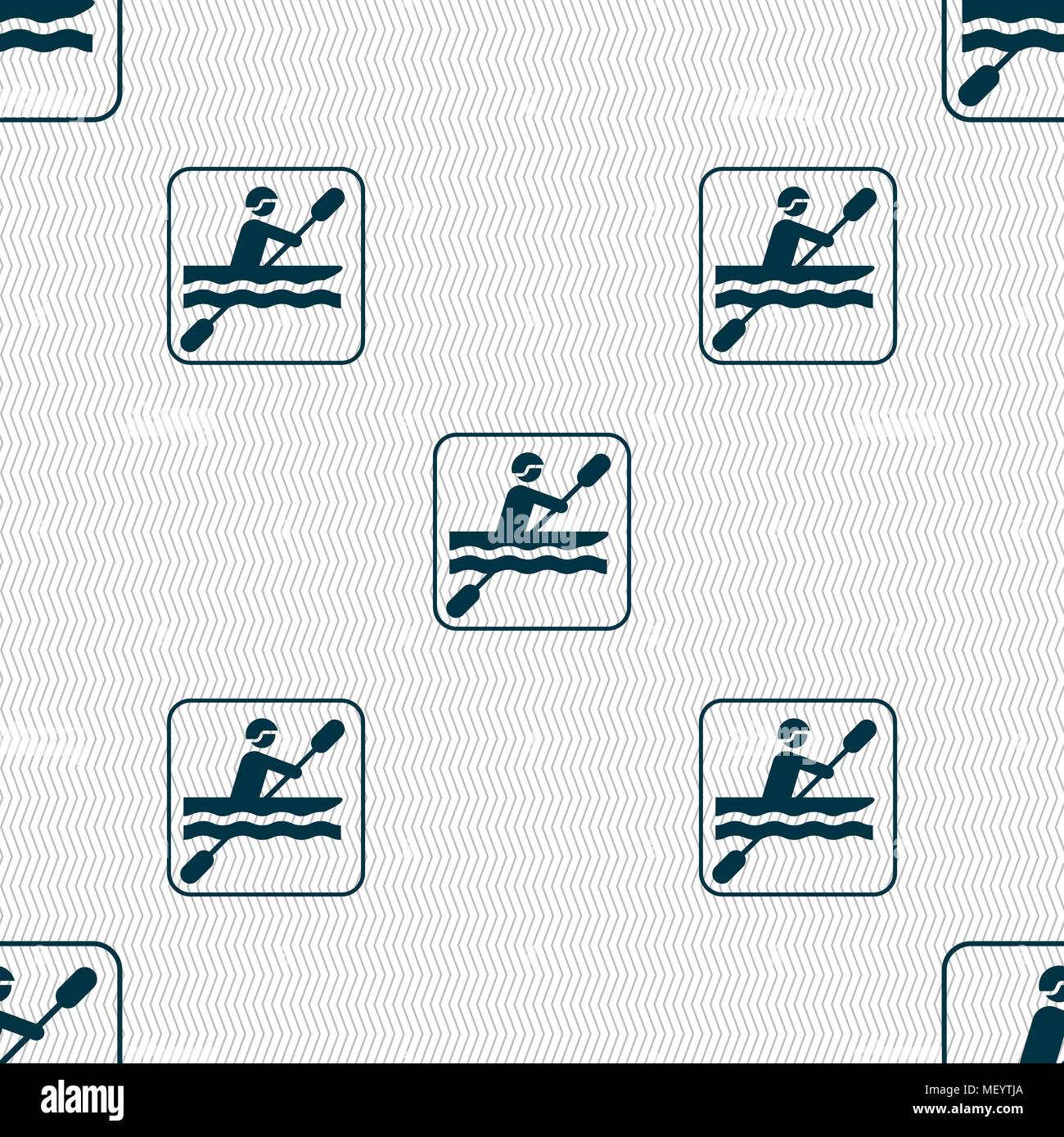 canoeing sign. Seamless pattern with geometric texture. Vector illustration Stock Vector