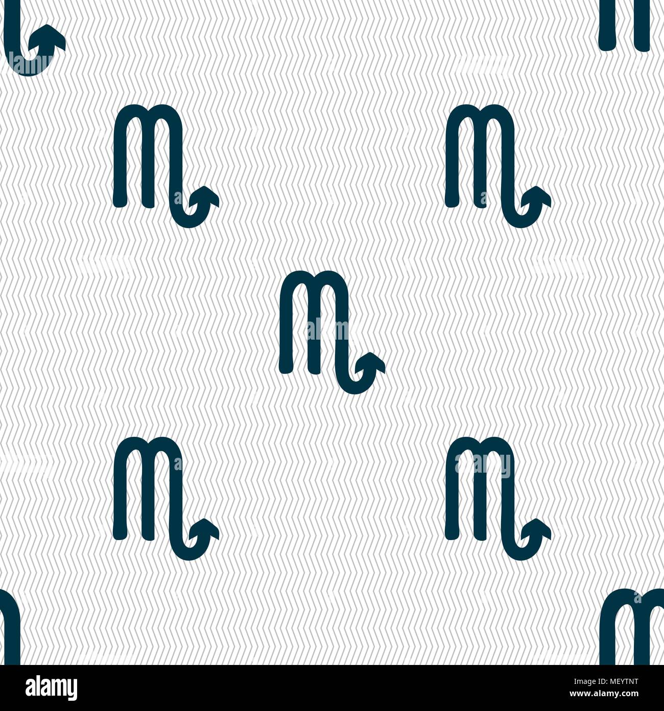 Scorpio sign. Seamless pattern with geometric texture. Vector illustration Stock Vector