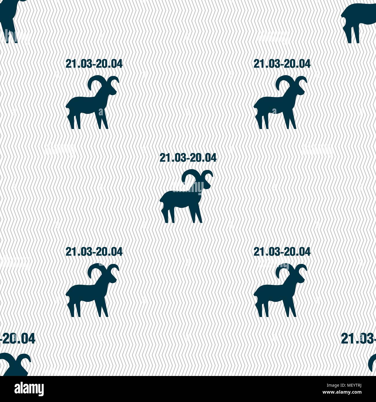 Decorative Zodiac Aries sign. Seamless pattern with geometric texture ...