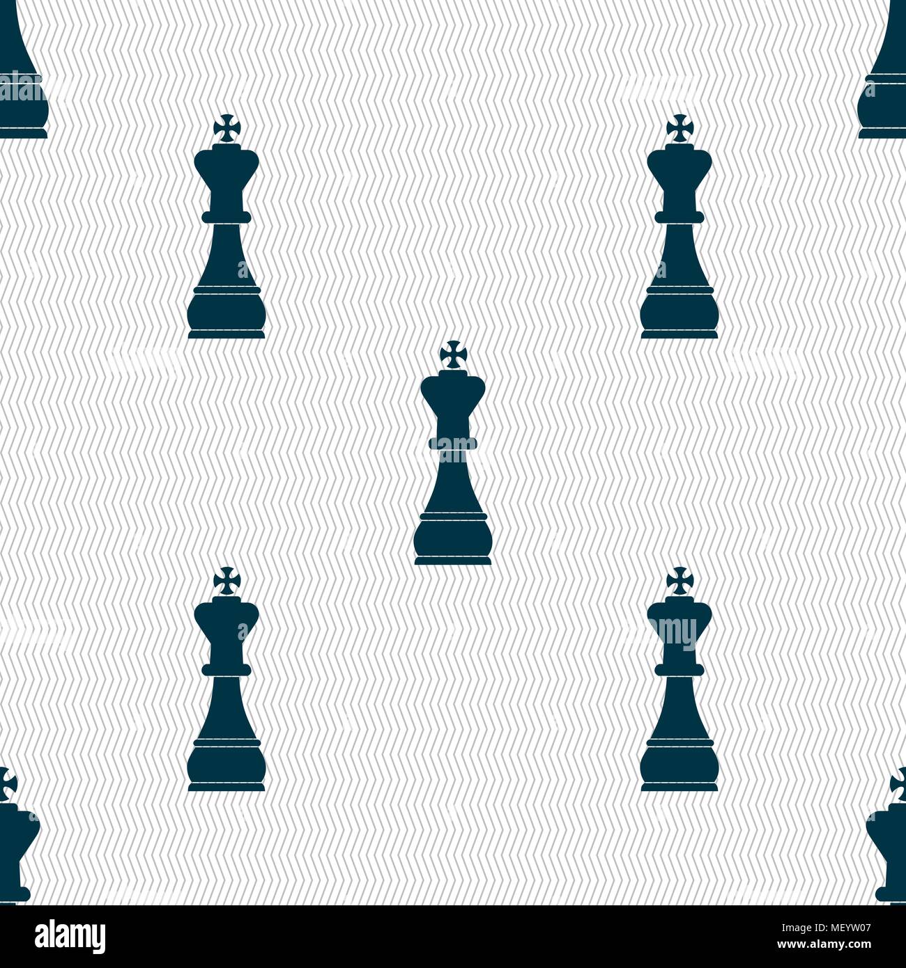 Chess king sign. Seamless pattern with geometric texture. Vector illustration Stock Vector
