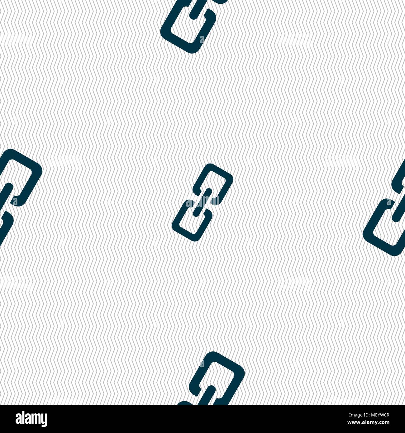 link icon sign. Seamless pattern with geometric texture. Vector illustration Stock Vector