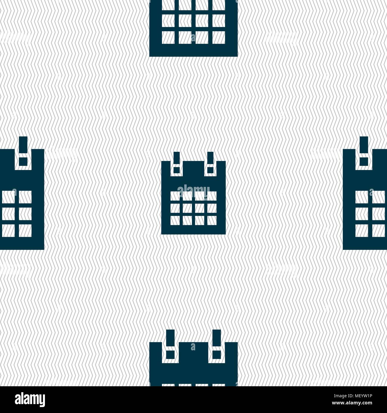 calendar page icon sign. Seamless pattern with geometric texture ...