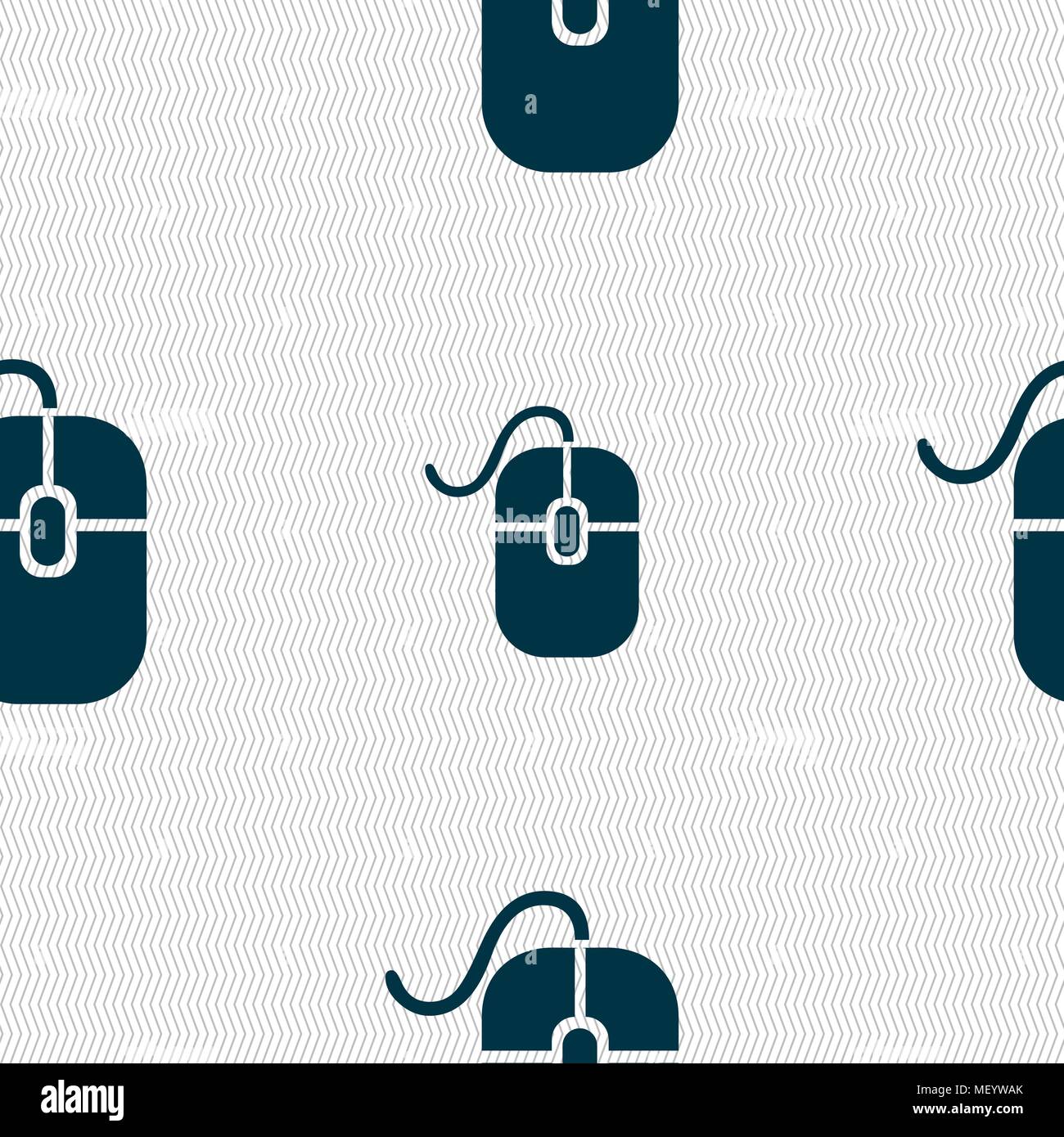 Computer mouse icon sign. Seamless pattern with geometric texture ...