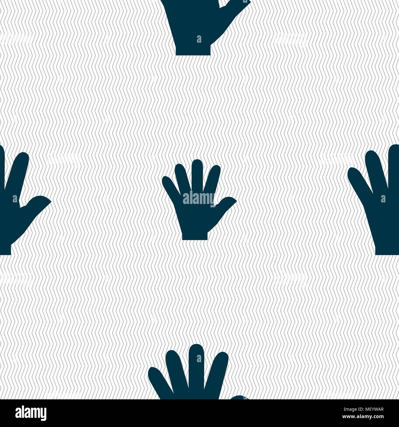 hand icon sign. Seamless pattern with geometric texture. Vector ...