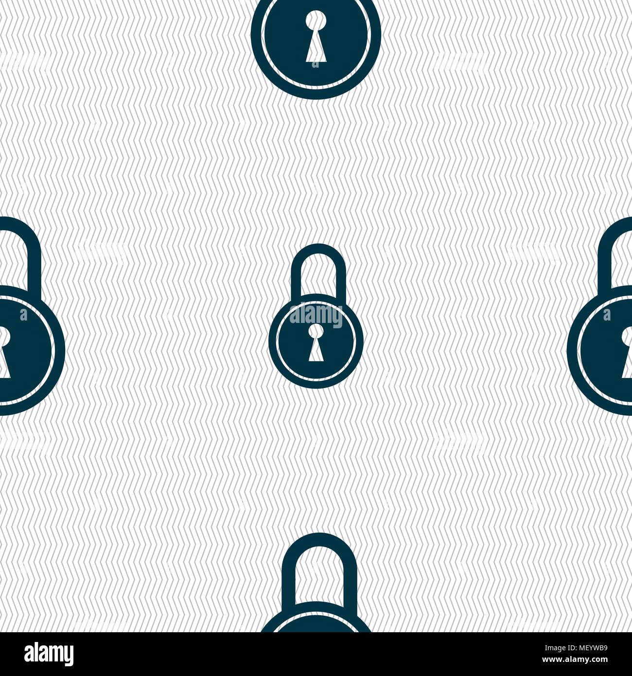 closed lock icon sign. Seamless pattern with geometric texture. Vector illustration Stock Vector
