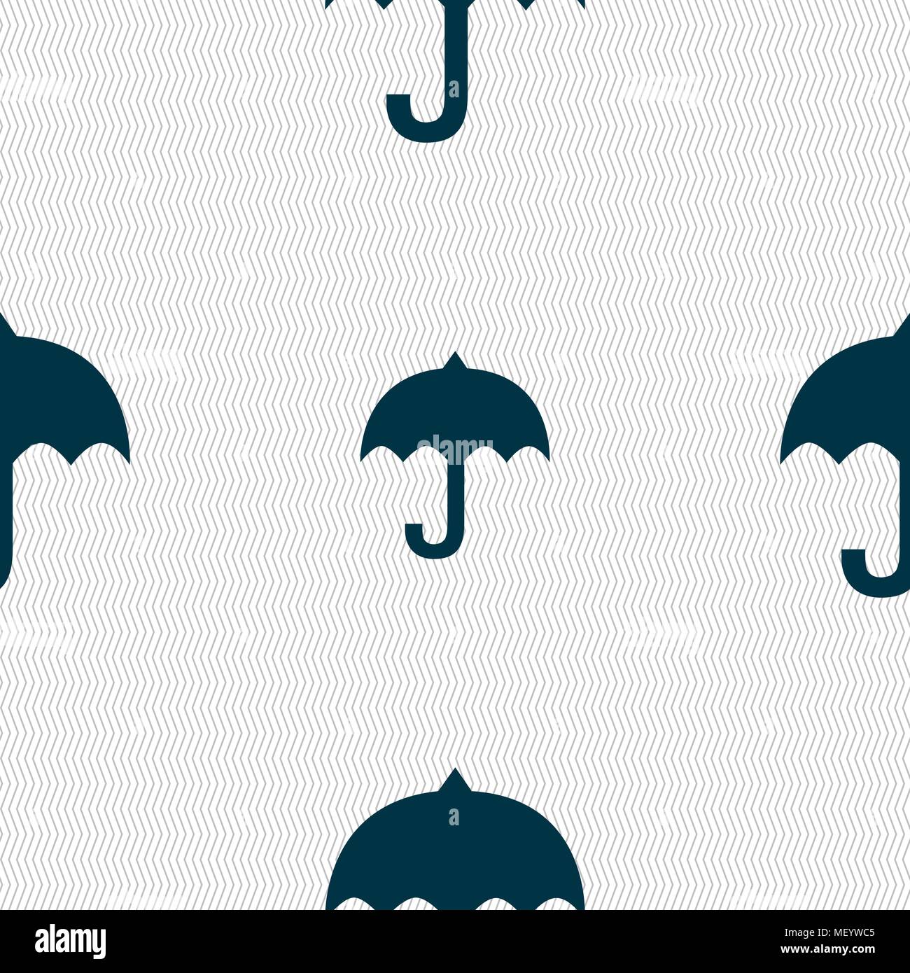 umbrella icon sign. Seamless pattern with geometric texture. Vector illustration Stock Vector