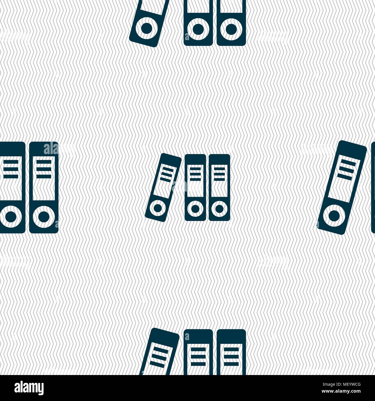 binders  icon sign. Seamless pattern with geometric texture. Vector illustration Stock Vector