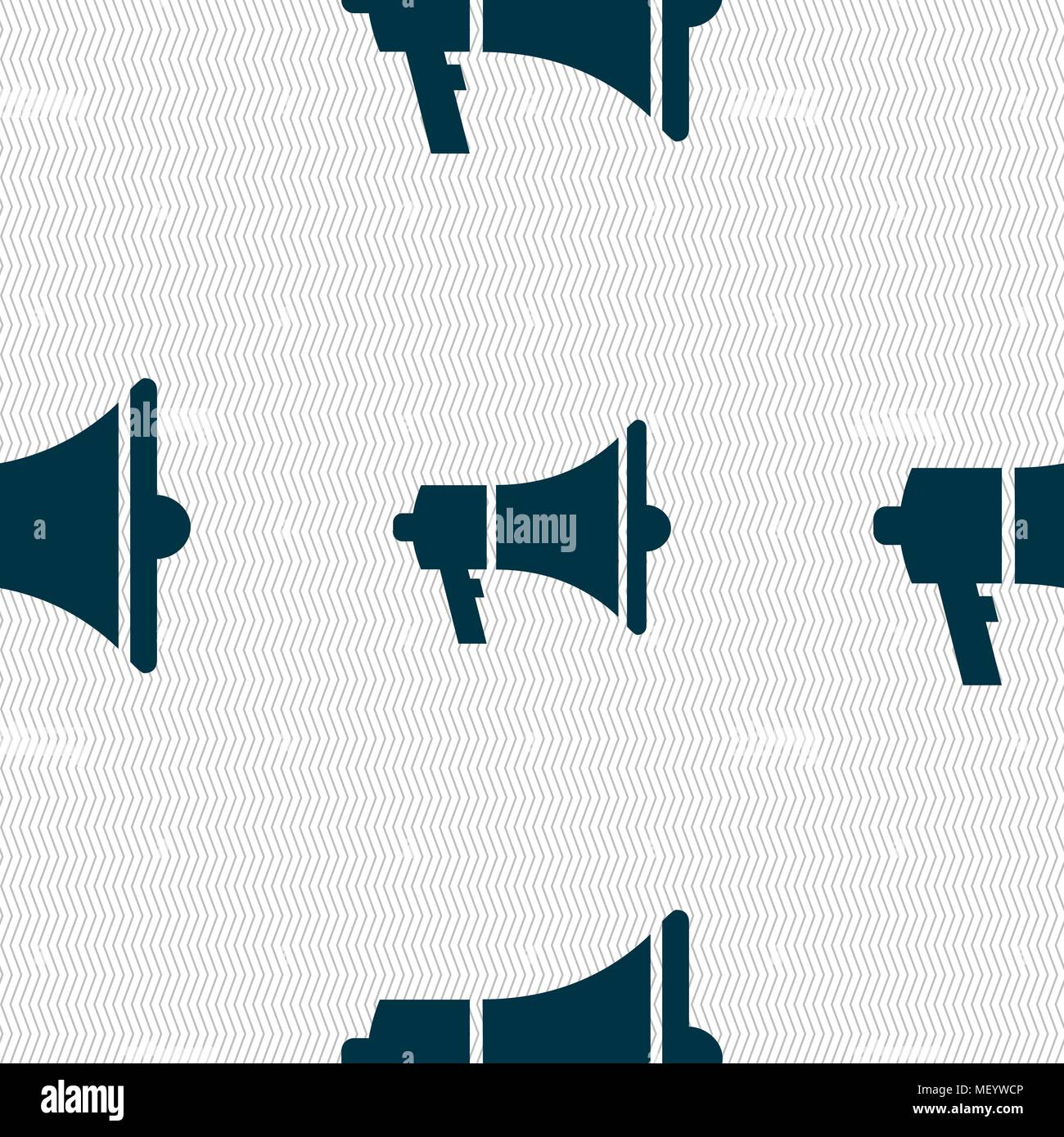 Gramophone web icon sign. Seamless pattern with geometric texture. Vector illustration Stock Vector
