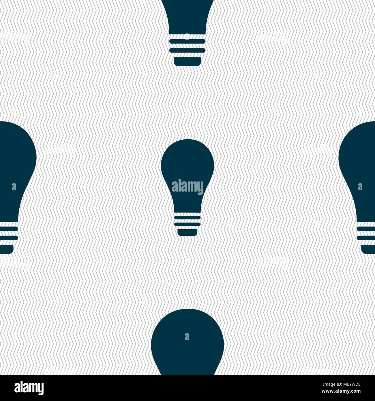 Light bulb icon sign. Seamless pattern with geometric texture. Vector ...