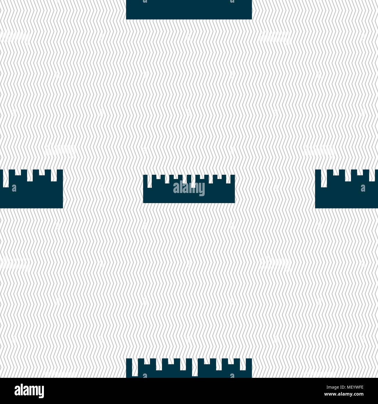 ruler icon sign. Seamless pattern with geometric texture. Vector ...